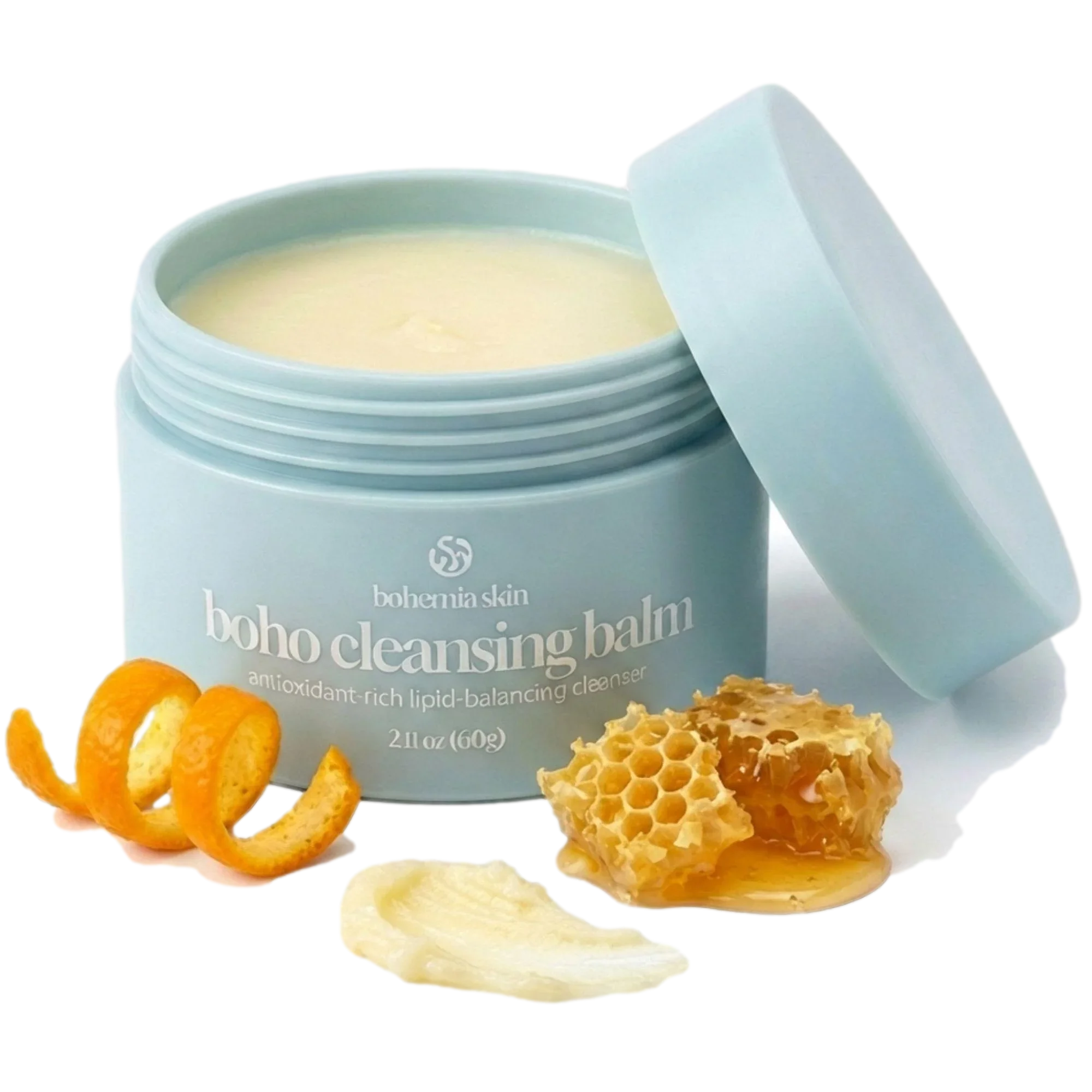 Bohemia Skin boho cleansing balm with honeycomb and orange peel, clean skincare product