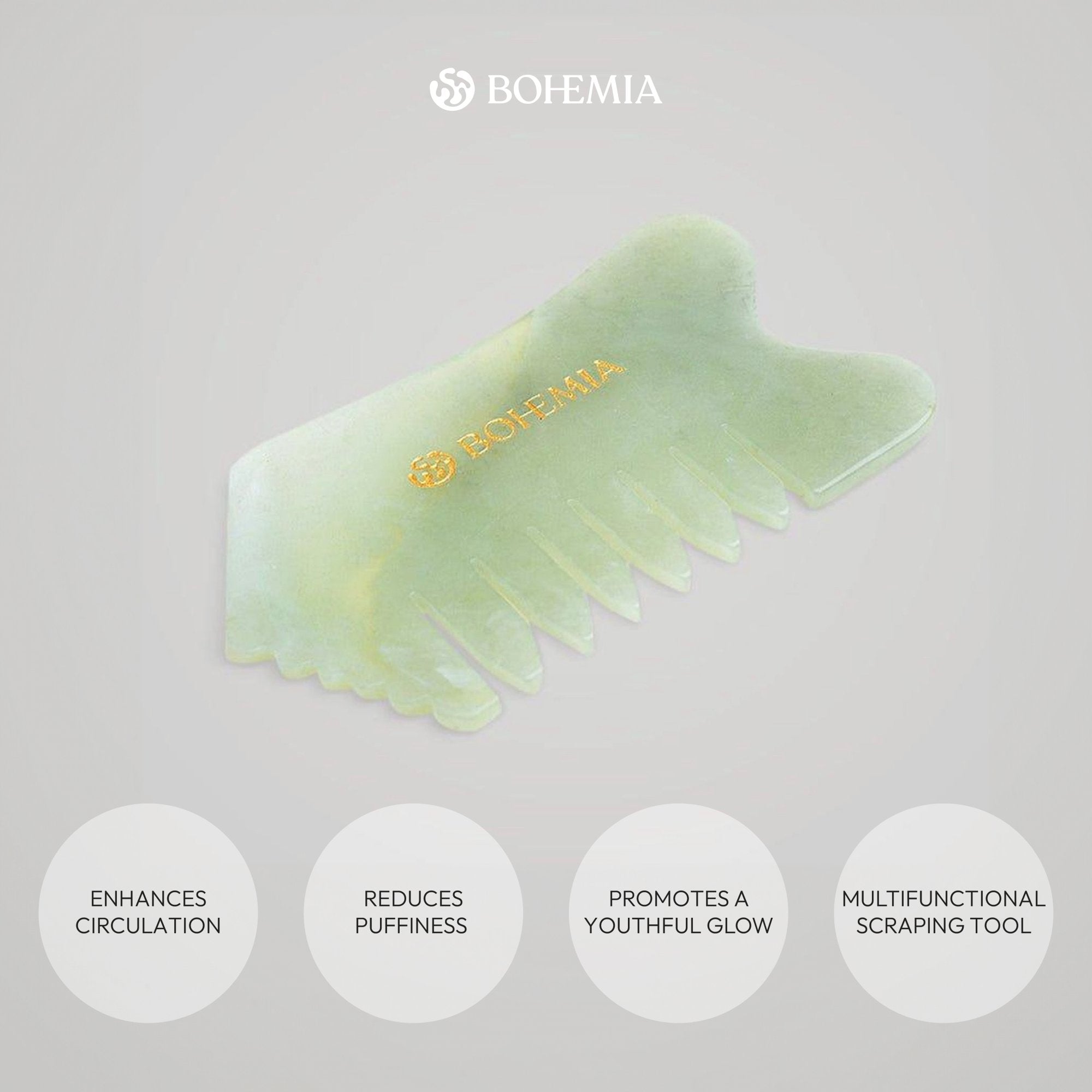 Authentic Jade Gua Sha Comb | Face & Hair Massager