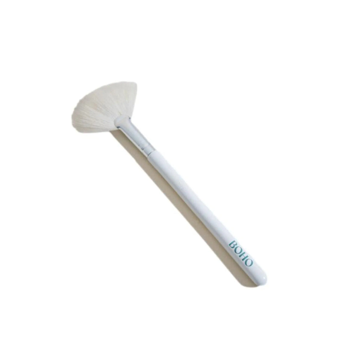 Regular Size Fan Brush with Soft White Goat Hair for Facials